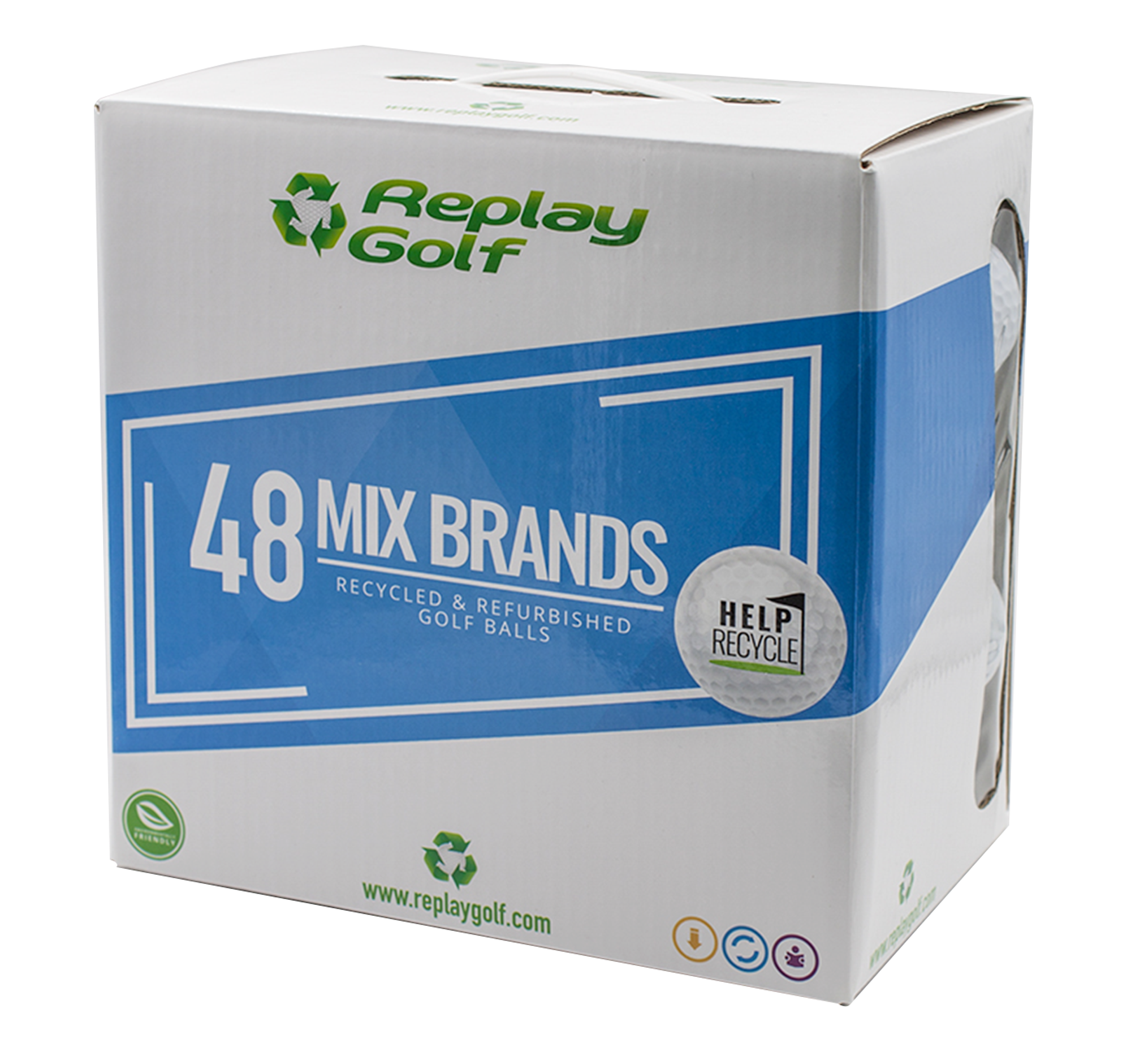 Golf Balls Mix Brands Recycled, Replay Golf 48 Pack
