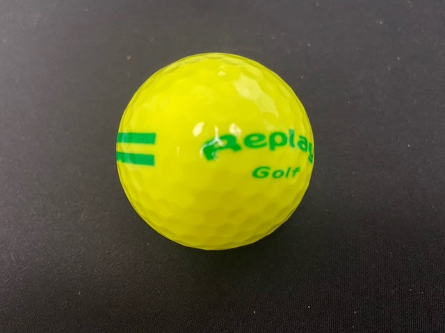 RANGE BALL REPLAY GOLF 2PC Yellow GREEN STRIPES Box 300 Balls (25DZ)