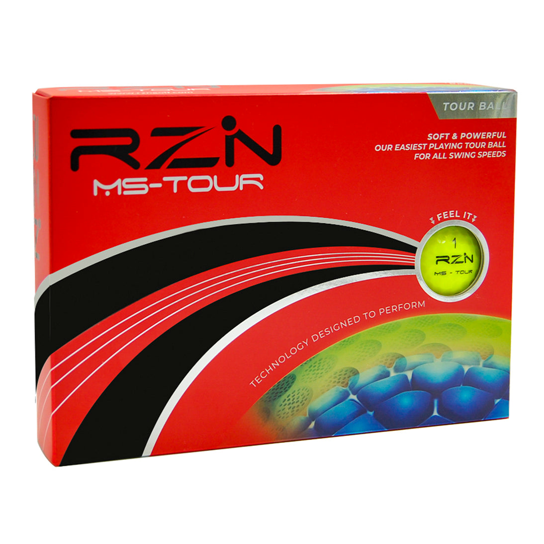 RZN MS Tour Yellow Golf Ball, 12 Pack